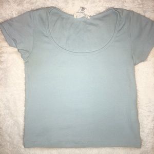 F21 baby blue crop top